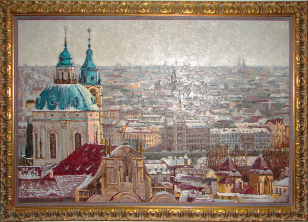 Картина зима в Праге