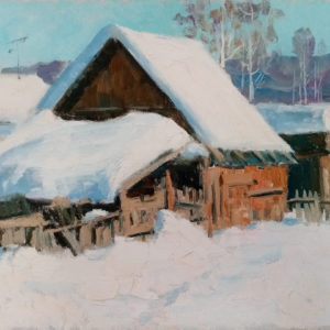 Снежная зима Картина масляными красками