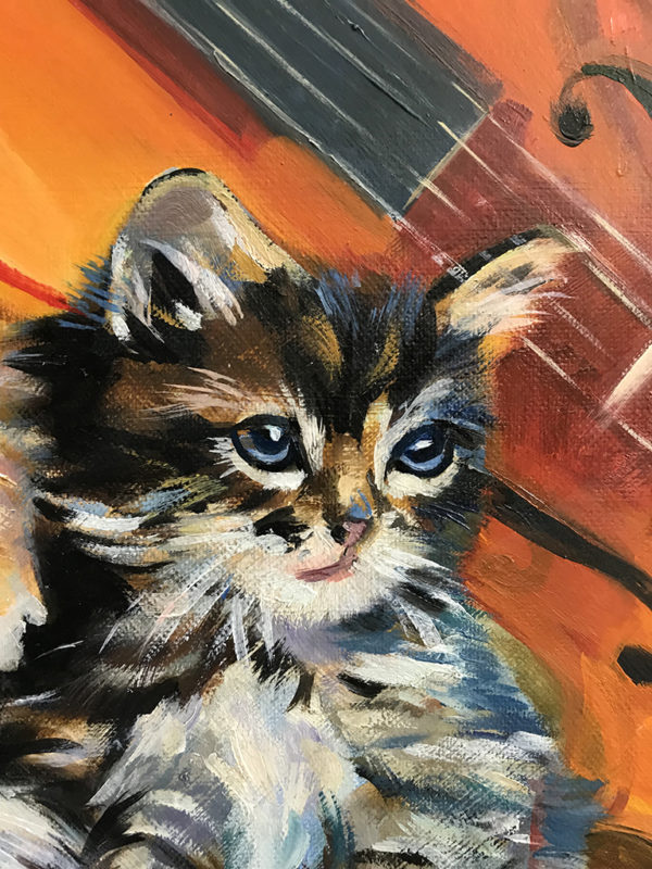 Натюрморт с котами масляными красками на холсте